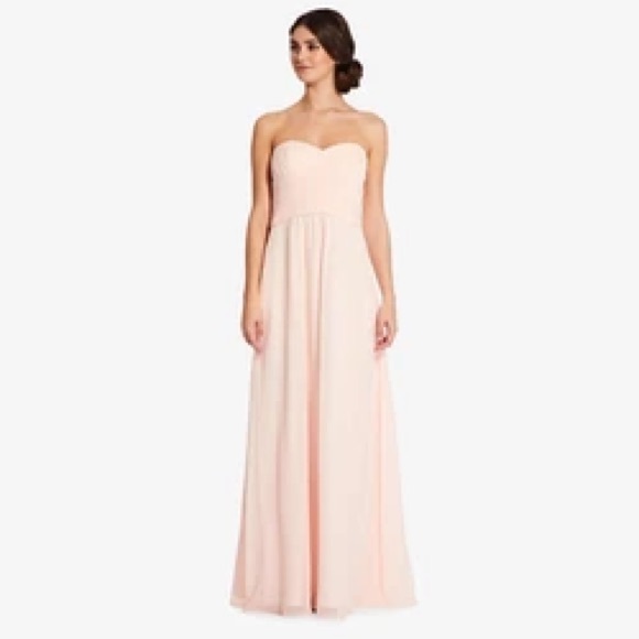 Adrianna Papell Dresses & Skirts - Charlotte Strapless Chiffon Dress Pleated Bodice